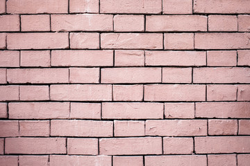 Red brick wall without cement