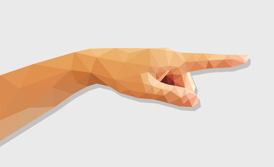 polygonal female hand pointer direction right low poly