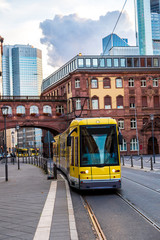 Fototapeta premium Electric tram in Frankfurt
