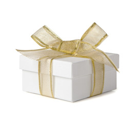 White box with golden bow