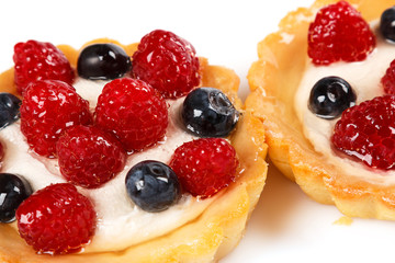 Sweet cakes with berries