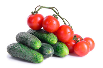tomatoes and cucumbers