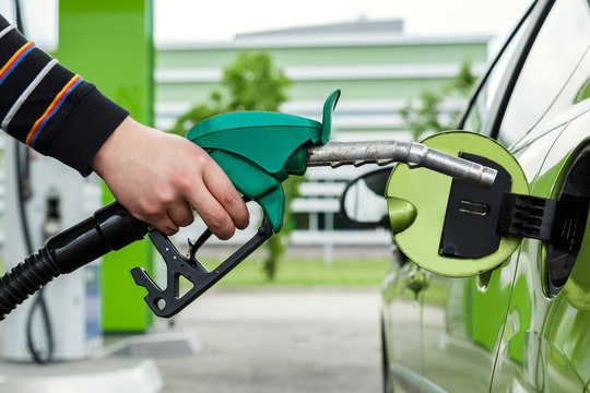 Car on gas station