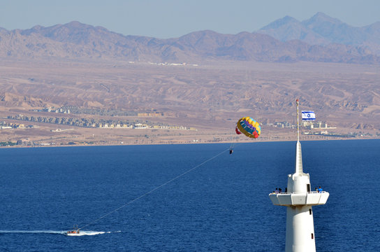  Parasailing in Eilat, Israel
