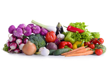 Many different ripe vegetables