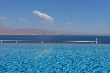 Infinity pool overlooking the Gulf of Aqaba