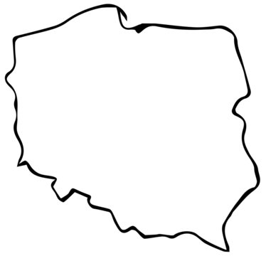Fototapeta Mapa Polski Kontury 