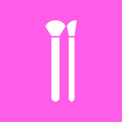 Makeup brushes pink icon