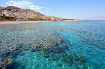 Fototapeta premium Seascape of Coral Beach Nature Reserve in Eilat, Israel.