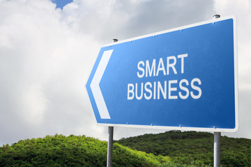 Smart Business. Blue traffic sign.