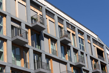 moderne Apartment Wohnungen - Gebäude Fassade , Berlin, Deustchland