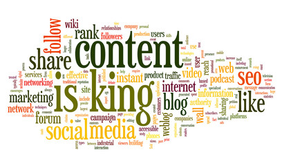 Content is king conept in word tag cloud - 85071144