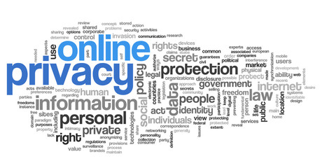 Online privacy in word tag cloud