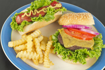 Cheeseburger Hotdog Fries