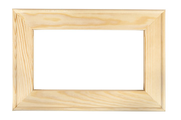 Wooden picture frame on white backround