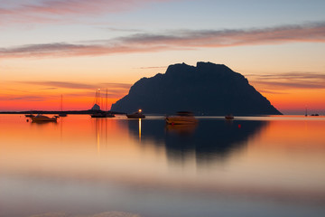 Tavolara island at sunset