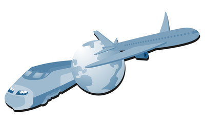Blue world travel icon