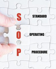 Fototapeta premium Last puzzle piece with Business Acronym SOP