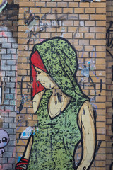 Street art girl, Berlin, Germany