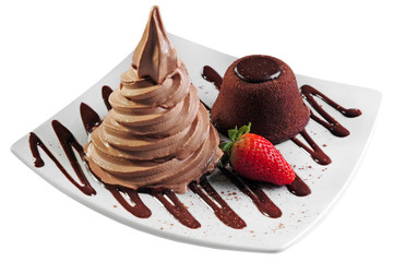 Petit Gateau and Frozen Yogurt