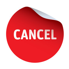 Red vector sticker text CANCEL