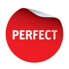 Red vector sticker text PERFECT