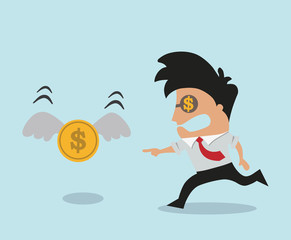 Man trying to catch money