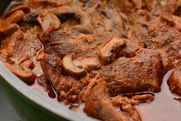 Braised Beef and Mushrooms dish
