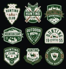 Hunting and Outdoor themed badges and emblem collection - 85075555