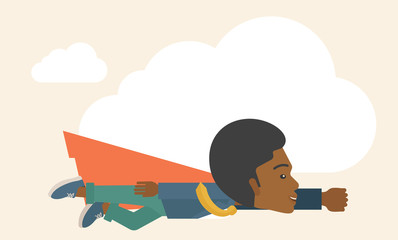 Superhero black businessman