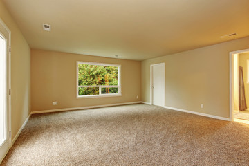 Unfurnished bedroom with carpet.