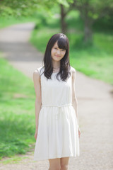 Naklejka premium 女子大生のポートレート