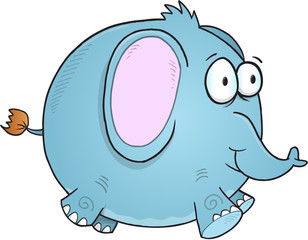 Illustration of Little blue Elephant isolated on white background