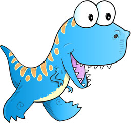 Cute Blue Dinosaur Vector illustration Art