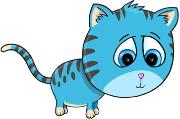 Cute Cat Illustration Art isolated on white background