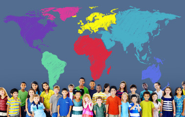 Obraz premium World Map Global International Globalisation Concept