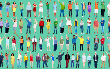 Multiethnic Casual People Togetherness Celebration Concept