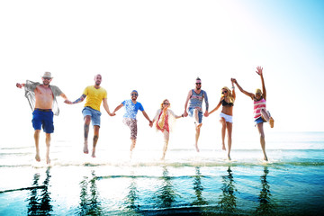 Obraz premium Friendship Freedom Beach Summer Holiday Concept