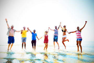 Obraz premium Friendship Freedom Beach Summer Holiday Concept