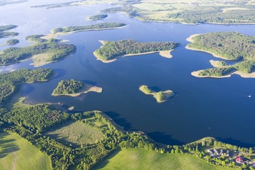 Aerial view of lake