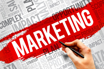 Marketing word cloud, business concept