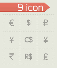 Vector Currency symbol icon set