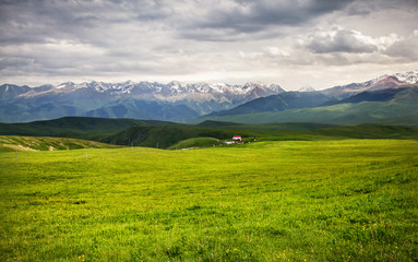 Fototapeta na wymiar Summer mountain scenery in Kazakhstan