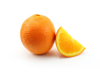 Whole orange fruit isolated on white background cutout