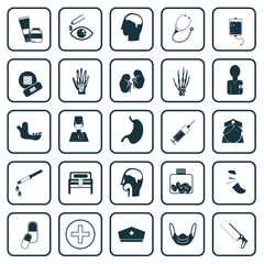 Set of 25 medicine icons