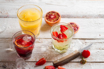 Different fresh cocktail