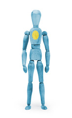 Wood figure mannequin with flag bodypaint - Palau