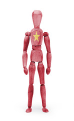 Wood figure mannequin with flag bodypaint - Vietnam