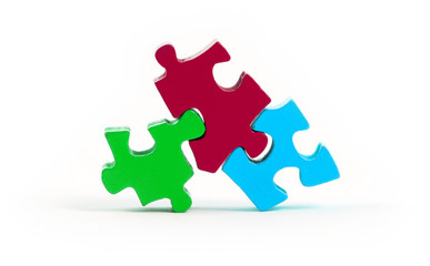 Jigsaw puzzle pieces isolated