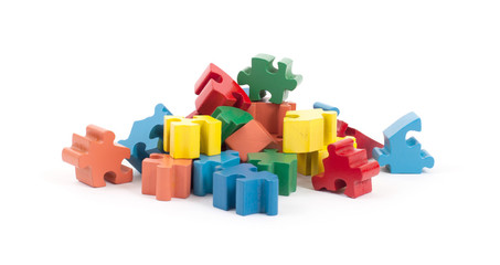 Naklejka premium Jigsaw puzzle pieces isolated